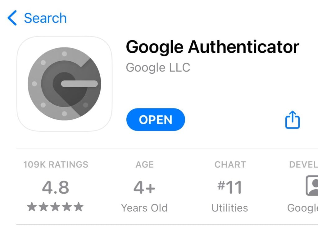 برنامه‌ی Google Authenticator